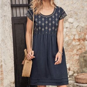 Garnet Hill Organic-Cotton Embroidered Knit Dress 12